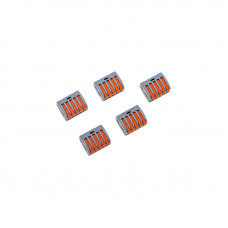 Универсальная клемма СМК 222-415, 5-проводная серая 0,08-2,5/4 мм² (блистер 5 шт./уп.) REXANT