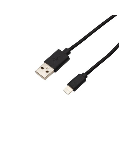 Кабель USB-A – Lightning для Apple, 2,4A 1м, в черной нейлоновой оплетке REXANT