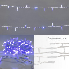 Гирлянда светодиодная Нить 20м 200 LED СИНИЙ белый каучук IP67 эффект мерцания 230В соединяется нужен блок 315-001 NEON-NIGHT