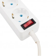 Удлинитель 3 гнезда, 3м, 3х0,75мм², с/з, с кнопкой, белый PROconnect