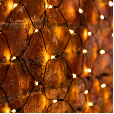 Гирлянда светодиодная Сеть 1х1,5м 160 LED ТЕПЛЫЙ БЕЛЫЙ черный ПВХ IP65 свечение с динамикой 230В блок в комплекте NEON-NIGHT