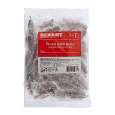 Разъем штекер RCA металл под винт черный/красный REXANT