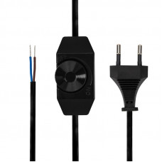 Шнур сетевой с диммером, 2х0,75 мм² 2м черный REXANT