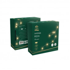 Гирлянда светодиодная Роса с контроллером 30м, 300LED, ТЕПЛЫЙ БЕЛЫЙ, IP20, 230В, зеленый провод NEON-NIGHT