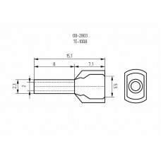 Наконечник штыревой втулочный изолированный F-8 мм 2х1 мм² (НШВи(2) 1.0-8/НГи2 1,0-8) красный REXANT