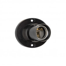 Патрон карболитовый настенный Е27 черный, c этикеткой, наклонный REXANT