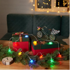 Гирлянда светодиодная Звездочки 1,5 м, 10 LED, прозрачный ПВХ, цвет свечения мультиколор, 2 х АА (батарейки не в комплекте) NEON-NIGHT