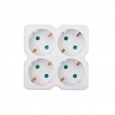 Четверник электрический 16А с/з белый REXANT