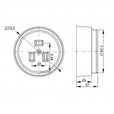 Розетка РШ для электрической плиты 40А, 250В 2Р+РЕ (ОУ) белая REXANT