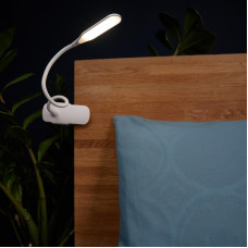 Светильник настольный Click 4Вт, LED, 4000К, диммируемый 3 ступени, заряжаемый, на прищепке, белый REXANT