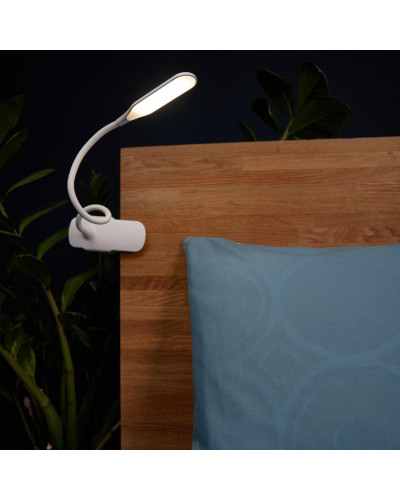Светильник настольный Click 4Вт, LED, 4000К, диммируемый 3 ступени, заряжаемый, на прищепке, белый REXANT
