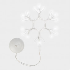 Фигура светодиодная Снежинка на присоске с подвесом, цвет белый