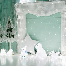 Акриловая светодиодная фигура Белый мишка 20 см, 4,5 В, 3 батарейки AA (не входят в комплект), 20 светодиодов NEON-NIGHT