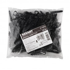 Дюбель-хомут 6-12мм, прямоугольный, черный (100 шт/уп) REXANT