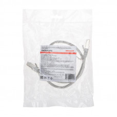 Патч-корд S/FTP, CAT 6A (10G), RJ45-RJ45, 28AWG, LSZH, серый, 0,5м REXANT