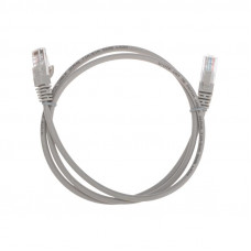 Патч-корд U/UTP, CAT 5e, RJ45-RJ45, 26AWG, LSZH, серый, 1м REXANT