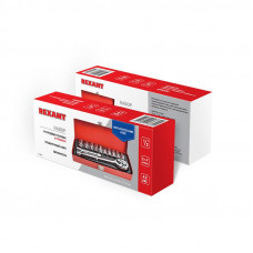 Набор торцевых головок 1/2, головки 10-24 мм, с трещоточным ключом, 12 предметов REXANT