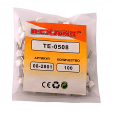 Наконечник штыревой втулочный изолированный F-8 мм 2х0.5 мм² (НШВи(2) 0.5-8/НГи2 0,5-8) белый REXANT