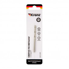 Сверло по металлу 4,2х75х43мм (HSS), DIN 338, 1 шт. в упаковке KRANZ