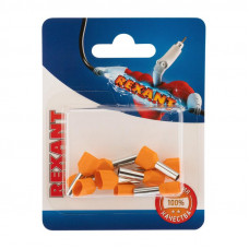 Наконечник штыревой втулочный изолированный F-12 мм 2х4мм² (НШВи(2) 4.0-12/НГи2 4,0-12) оранжевый REXANT