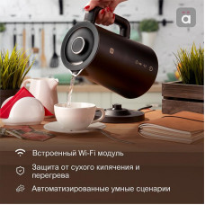 Умный Wi-Fi чайник пластиковый, черный HALSA