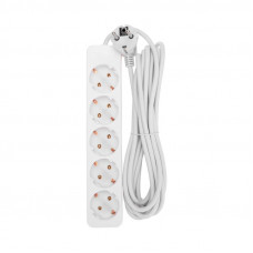 Удлинитель 5 гнезд, 5м, 3х0,75мм², с/з, белый PROconnect