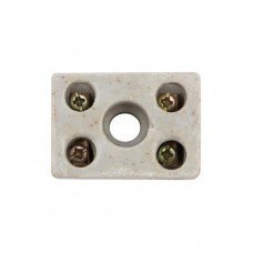 Клемма керамическая винтовая КВ 4 мм² 2 пары контактов с крепежным отверстием (100 шт./уп.) REXANT