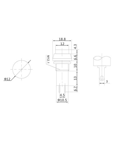 Выключатель-кнопка 250V 1А (2с) ON-OFF желтая (PBS-11А)REXANT
