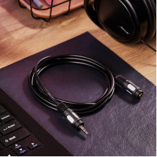 Шнур Стерео 3,5мм гнездо - Стерео 3,5мм штекер, 1,5м, Gold REXANT