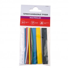 Набор термоусаживаемых трубок ТУТ нг №3 MULTICOLOR 2:1, упаковка 13 шт. по 10 см REXANT