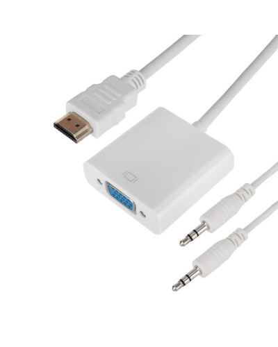 Переходник штекер HDMI - гнездо VGA, провод + шнур стерео 3,5мм REXANT