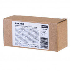 Аккумулятор Li-ion 18500, 3,7В, 1400мАч, без платы защиты, плоский контакт, 10 шт, коробка REXANT