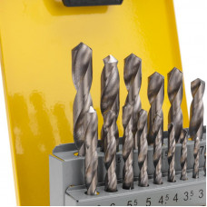 Набор сверл по металлу, 1-10мм (через 0,5мм), HSS, цилиндрический хвостовик, металлический кейс, 19 шт. KRANZ