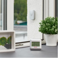 Термометр электронный S3341BF с часами и беспроводным выносным датчиком REXANT