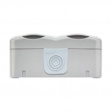 Блок горизонтальный 2 розетки Mini OG IP54 с/з, о/у, серый KRANZ