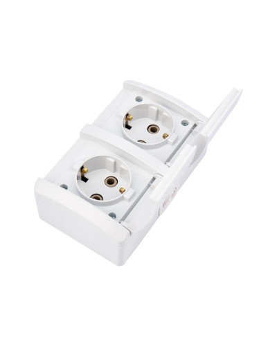 Блок горизонтальный 2 розетки (керамика) INDUSTRIAL IP54 с/з, о/у, белый KRANZ