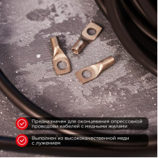 Наконечник медный луженый ТМЛ-Р 4–5 (4мм² - Ø5мм) (в упак. 10 шт.) REXANT
