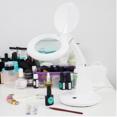 Лупа настольная 3D+12D с подсветкой 40 SMD LED, ø100мм, белая REXANT