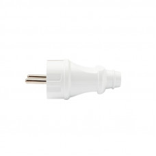 Вилка Евро прямая с з/к 16А усиленная белая REXANT