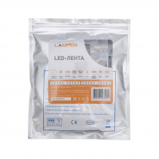 Лента светодиодная 12В, SMD5050, 14,4Вт/м, 60 LED/м, 4000К, 10мм, 3м, для БП с клеммами, IP65 LAMPER