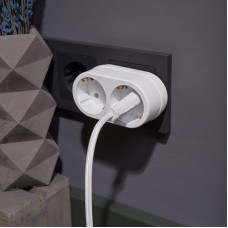 Набор двойников электрических 16А с/з вертикальные, белый (2 шт./уп.) REXANT