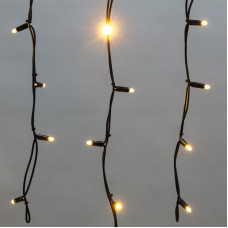 Гирлянда светодиодная Бахрома (Айсикл) 3,2х0,6м 88 LED ТЕПЛЫЙ БЕЛЫЙ черный каучук 3,3мм IP67 постоянное свечение 230В нужен блок 315-000 NEON-NIGHT