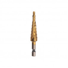 Сверло ступенчатое, 4-5-6-7-8-9-10-11-12мм, Р6М5, ТИТАН, шестигр. хвостовик KRANZ