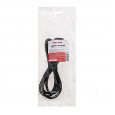 Шнур сетевой, вилка угловая СЕЕ 7/7(Schuko) - разъем IEC 320 C13, кабель 3x0,75 мм², длина 1,8 метра (PE пакет) REXANT