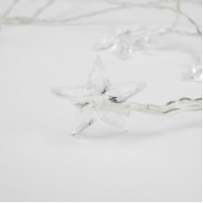 Гирлянда светодиодная Звездочки 1,5 м, 10 LED, прозрачный ПВХ, цвет свечения теплый белый, 2 х АА (батарейки не в комплекте) NEON-NIGHT