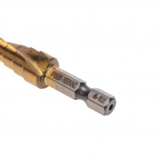 Сверло ступенчатое, 4-5-6-7-8-9-10-11-12мм, Р6М5, ТИТАН, шестигр. хвостовик KRANZ