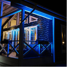 Гирлянда светодиодная Сеть 2,5х2,5м 432 LED БЕЛЫЙ/СИНИЙ черный ПВХ IP65 постоянное свечение 230В блок в комплекте NEON-NIGHT