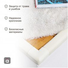 Набор для детской безопасности (мягкая универсальная лента на острые края + 4 мягкие насадки-протекторы уголовые) черный HALSA