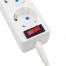 Удлинитель 3 гнезда, 10м, 3х0,75мм², с/з, с кнопкой, белый PROconnect