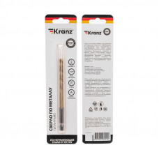 Сверло по металлу, 5мм, Р6М5, ТИТАН, шестигранный хвостовик (1 шт. в упаковке) DIN 338 KRANZ